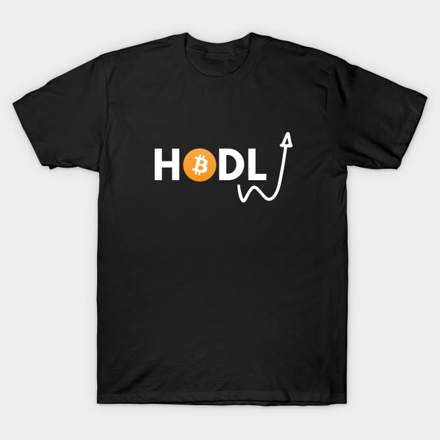 Hodl - Bitcoin T-Shirt by e s p y